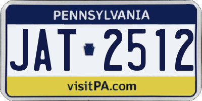 PA license plate JAT2512