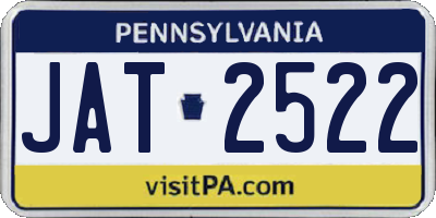 PA license plate JAT2522