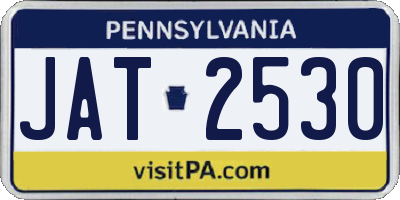 PA license plate JAT2530