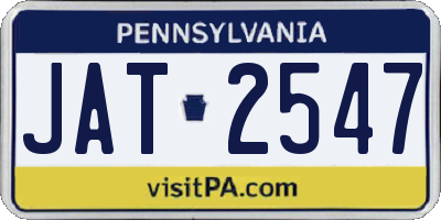 PA license plate JAT2547