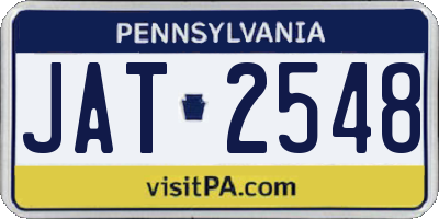 PA license plate JAT2548