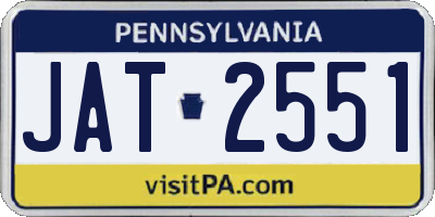 PA license plate JAT2551