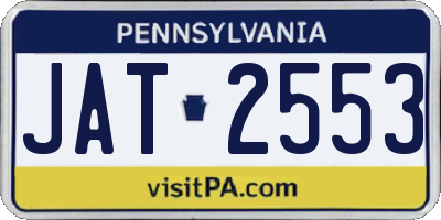 PA license plate JAT2553