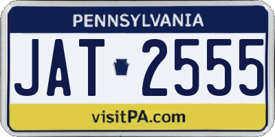 PA license plate JAT2555