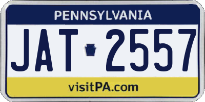 PA license plate JAT2557
