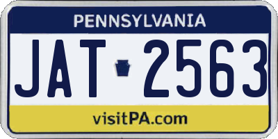 PA license plate JAT2563