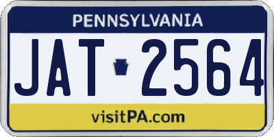 PA license plate JAT2564
