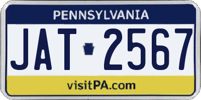 PA license plate JAT2567