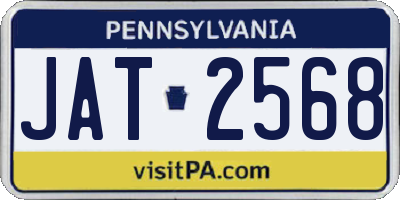 PA license plate JAT2568