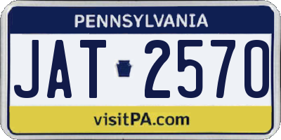 PA license plate JAT2570