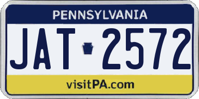 PA license plate JAT2572