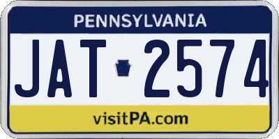 PA license plate JAT2574