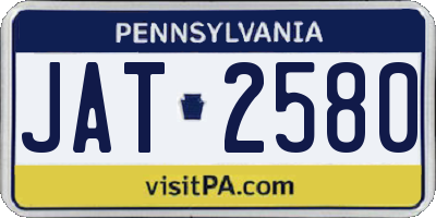 PA license plate JAT2580