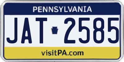 PA license plate JAT2585