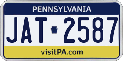 PA license plate JAT2587