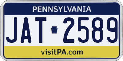 PA license plate JAT2589
