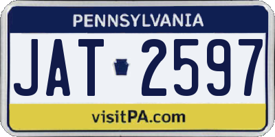 PA license plate JAT2597