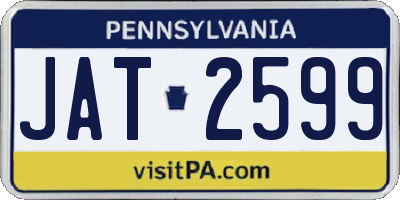 PA license plate JAT2599