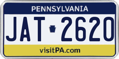 PA license plate JAT2620