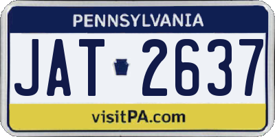 PA license plate JAT2637