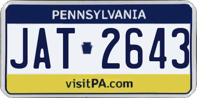 PA license plate JAT2643