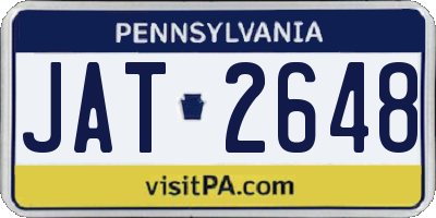 PA license plate JAT2648