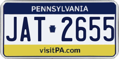 PA license plate JAT2655