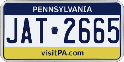 PA license plate JAT2665