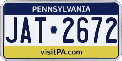 PA license plate JAT2672