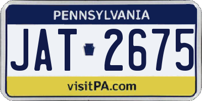 PA license plate JAT2675