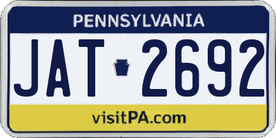 PA license plate JAT2692