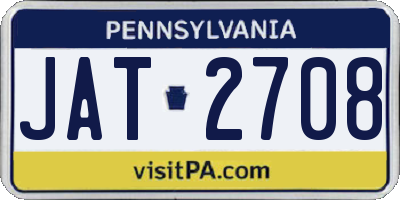 PA license plate JAT2708