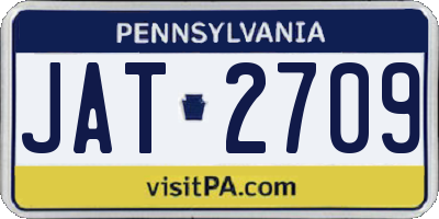 PA license plate JAT2709