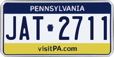 PA license plate JAT2711