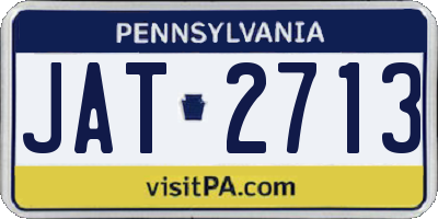 PA license plate JAT2713