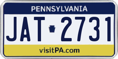 PA license plate JAT2731
