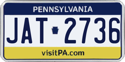 PA license plate JAT2736