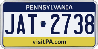 PA license plate JAT2738