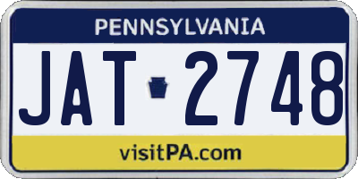 PA license plate JAT2748