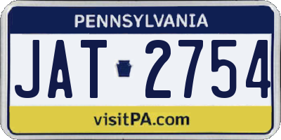 PA license plate JAT2754