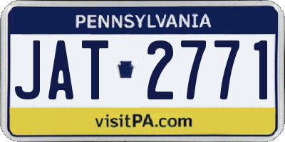 PA license plate JAT2771