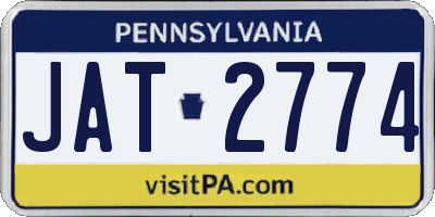 PA license plate JAT2774