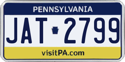 PA license plate JAT2799