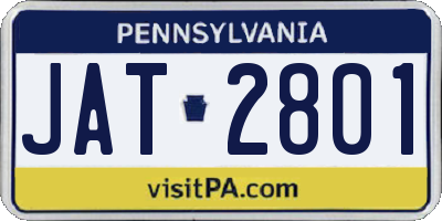 PA license plate JAT2801