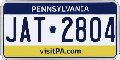 PA license plate JAT2804
