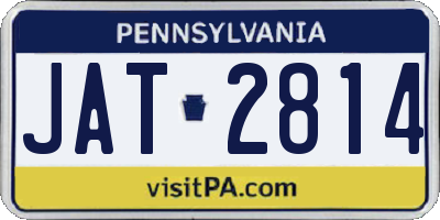PA license plate JAT2814