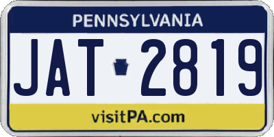 PA license plate JAT2819