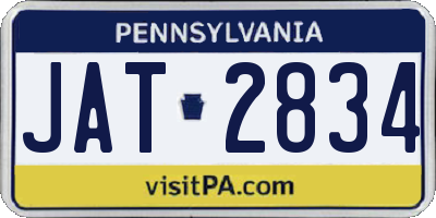 PA license plate JAT2834