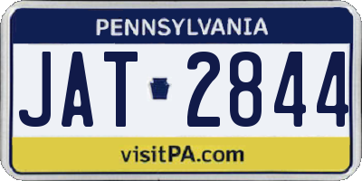PA license plate JAT2844