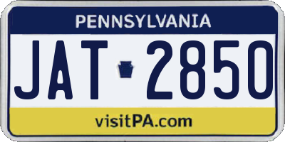 PA license plate JAT2850